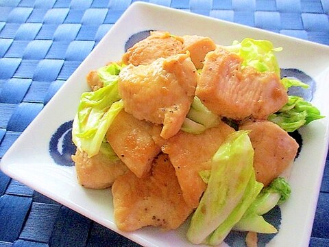 節約おかず♪鷄むね肉とキャベツの生姜焼き